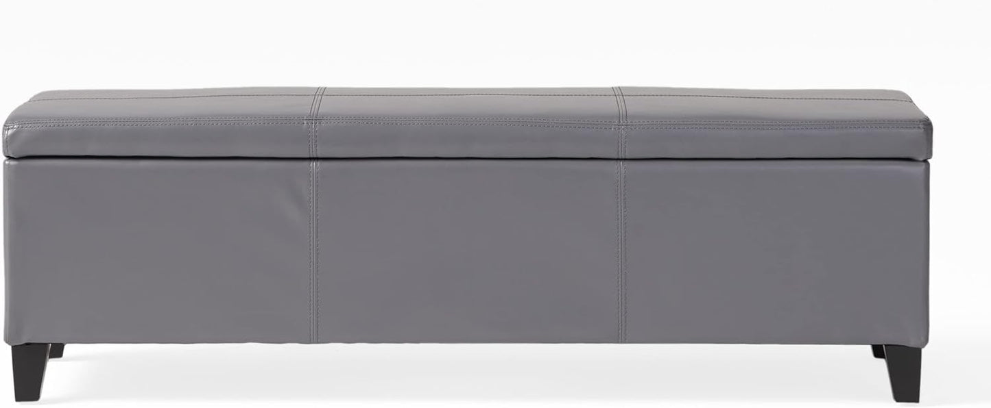 Glouster PU Storage Ottoman, Grey