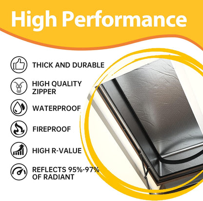 Attic Door Insulation Cover 25"X54"X11", Energy Saving Tent Attic Stairs Cover Ladder Pull down Insulator, R-Value 15.5 Thicken Aluminum Foil Stairway Insulation with Zipper Fireproof