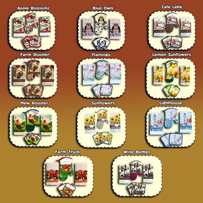 : Bright Sunflower 5-Piece Kitchen Set – 2 Soft Terry Dish Towels and 2 Quilted Potholders & 1 Oven Mitt for Everyday Use