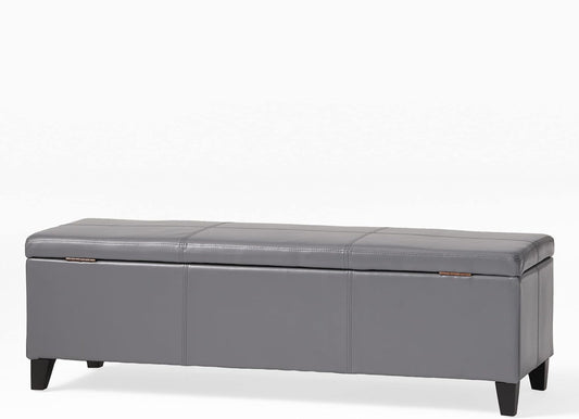 Glouster PU Storage Ottoman, Grey
