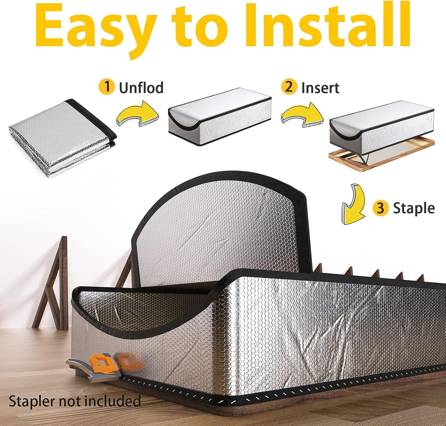 Attic Door Insulation Cover 25"X54"X11", Energy Saving Tent Attic Stairs Cover Ladder Pull down Insulator, R-Value 15.5 Thicken Aluminum Foil Stairway Insulation with Zipper Fireproof