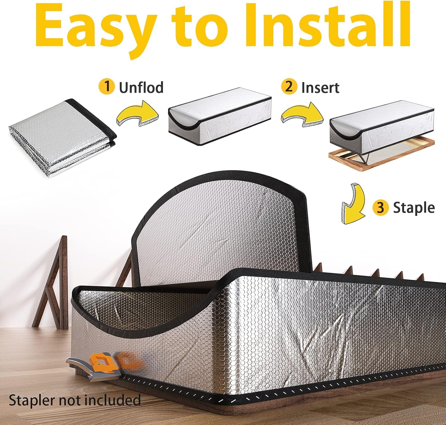 Attic Door Insulation Cover 25"X54"X11", Energy Saving Tent Attic Stairs Cover Ladder Pull down Insulator, R-Value 15.5 Thicken Aluminum Foil Stairway Insulation with Zipper Fireproof