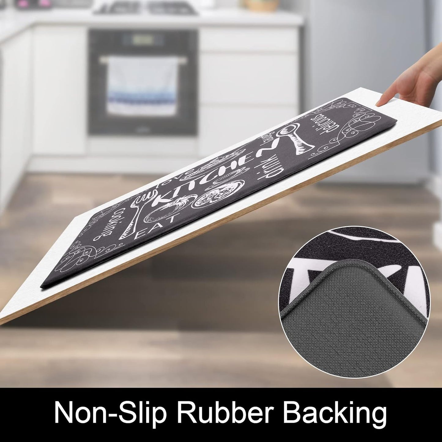 Kitchen Mats for Floor Set of 2 Thick anti Fatigue Mat for Cushioned, Waterproof Non-Slip Rugs Comfort Standing Chef Mat for Kitchen Sink, Laundry Room, Farmhouse Home Decor