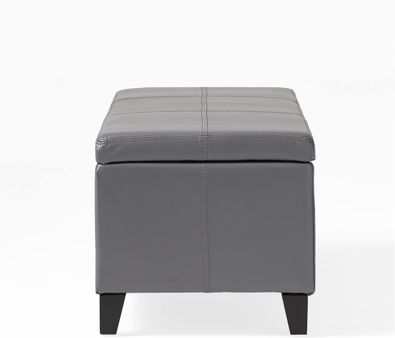 Glouster PU Storage Ottoman, Grey