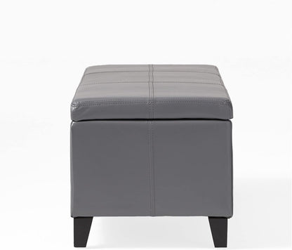 Glouster PU Storage Ottoman, Grey