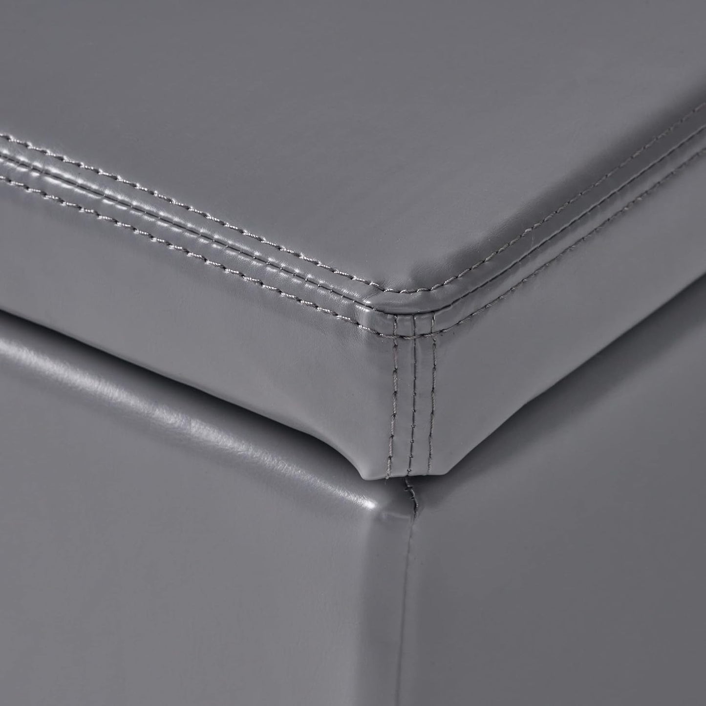Glouster PU Storage Ottoman, Grey