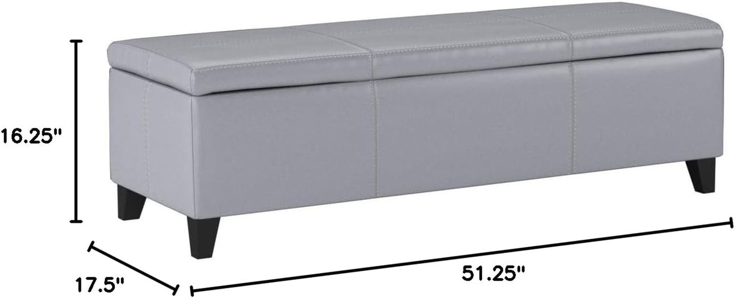 Glouster PU Storage Ottoman, Grey