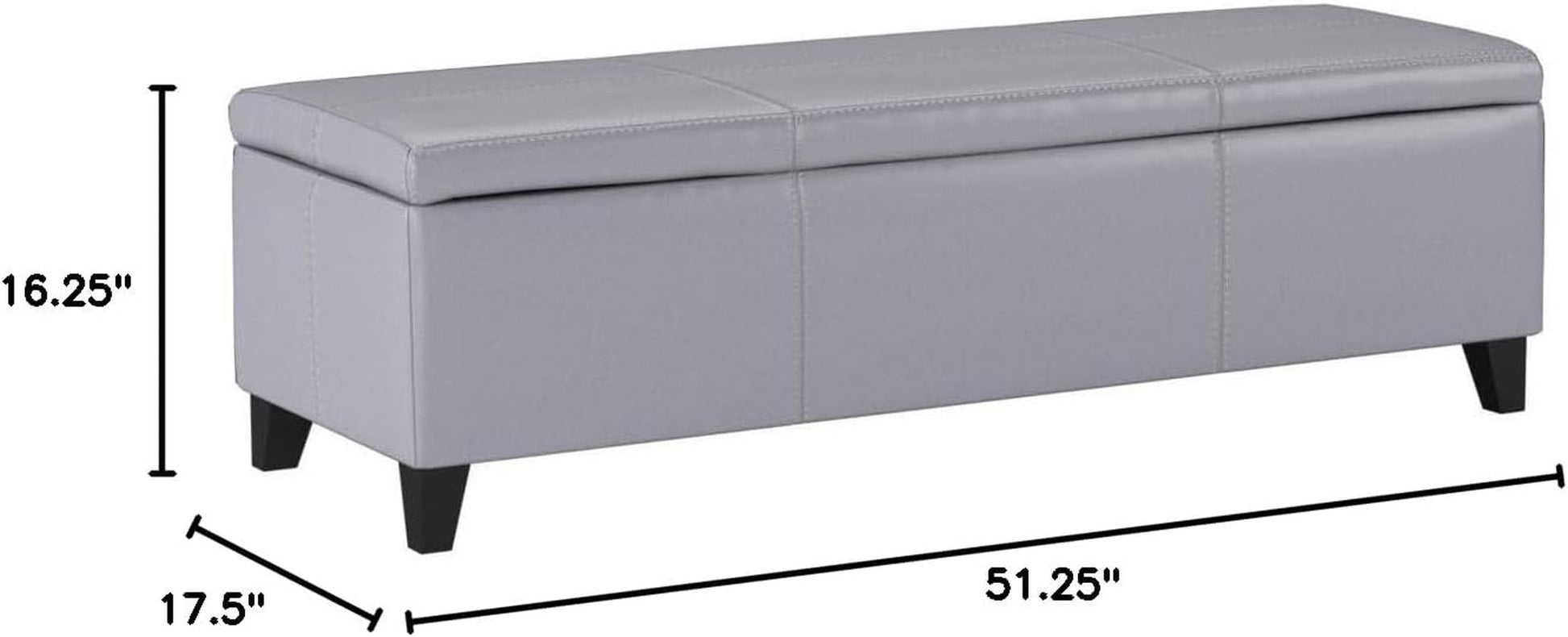 Glouster PU Storage Ottoman, Grey