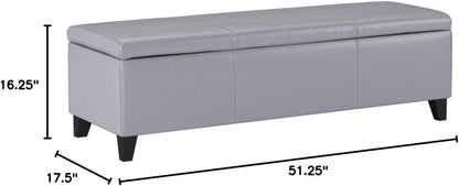 Glouster PU Storage Ottoman, Grey