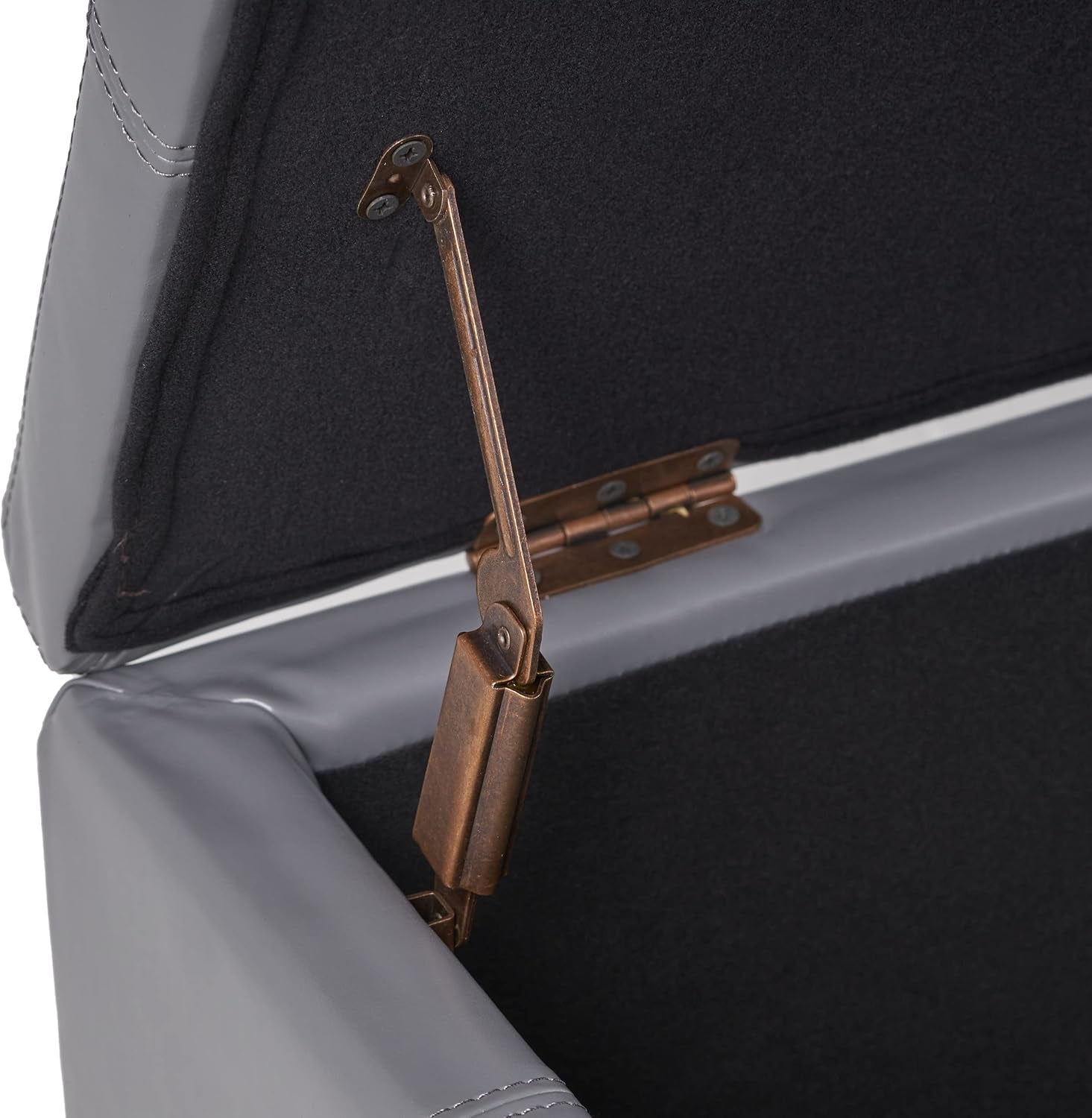 Glouster PU Storage Ottoman, Grey